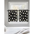 thumbnail image 5 of Black Spring Floral Tier Curtains 24 Inch Length,Sheer Curtains for Bedroom Living Room Daisy Flowers Elegant Farmhouse Art Short Kitchen Curtains Drapes for Small Half Window 27.5"x24" 2 Panels, 5 of 7