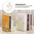 TABLZONE 1Pair Golden Simple Cactus Design Book Organizer Bookends for ...