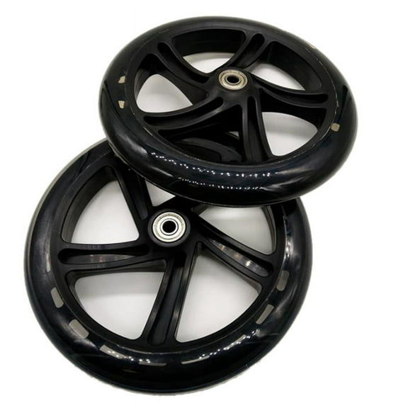 2 Pieces Scooter Wheel 200 mm PU Material Wheel Thickness 30 mm ABEC-7 Bearing Scooter Accessories,Transparent Black
