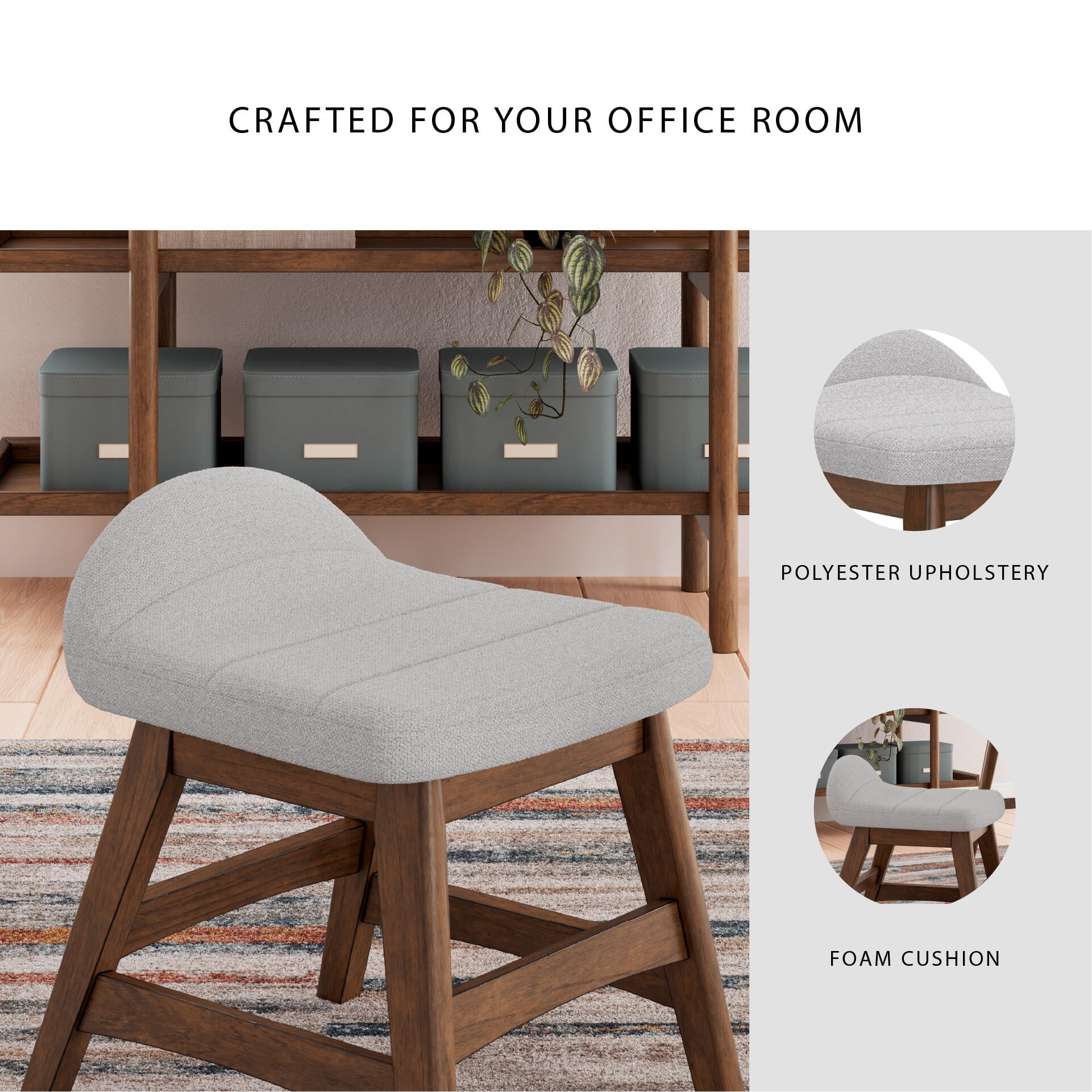 Signature Design by Ashley Lyncott Home Office Desk Chair, Light Gray/Brown
