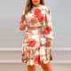 thumbnail image 3 of WILLBEST Vestidos Vestido Largo de Cuello Alto con Volantes y Estampado Floral Dulce para Mujer Fresco y con Estilo Grande​​, 3 of 3