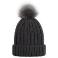 thumbnail image 5 of GENEMA Simple Fashion Knitted Hat with pompom Thick Warm Personality Knitted Hat Solid Color Autumn & Winter for Ladies Women, 5 of 16