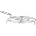 thumbnail image 2 of Stainless Steel Multi-Functional Wire Steaming Cooling and Baking Barbecue Rack Round Wire Roaster Rack/Papad Jali/Roti Grill Round Shape with Stainless Steel Handle, Pack of 2, 2 of 2