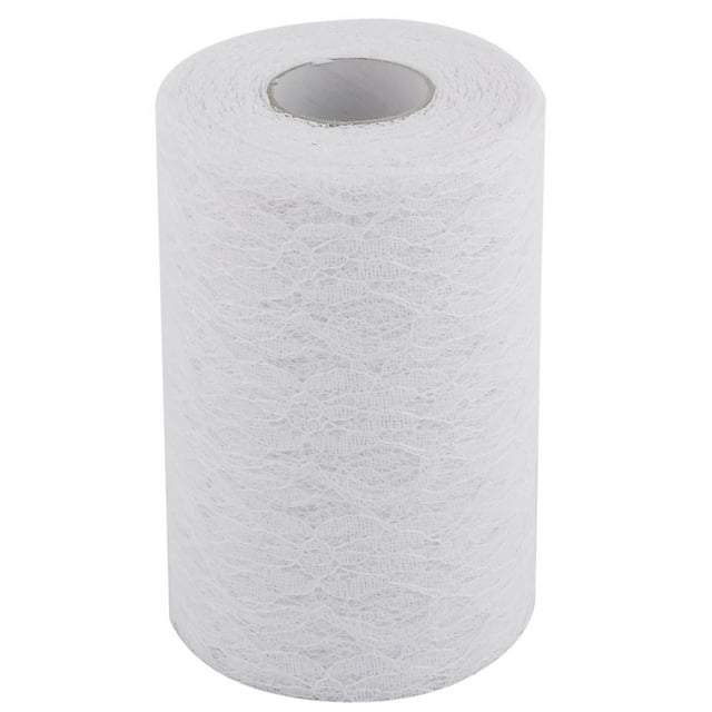 Rollo de encaje Unique Bargains 6 pulgadas x 25 yardas Blanco para Decoración de bricolaje