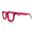 thumbnail image 6 of Cute Retro Super Thick Bevel Horn Rim Round Nerdy Hipster Sunglasses Red, 6 of 8