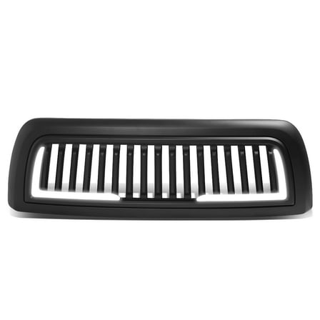DNA Motoring LED Light Bar Matte Black Front Bumper Hood Vertical Grille For 2010-2018 RAM 2500 3500