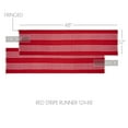 thumbnail image 4 of VHC Brands Farmhouse Table Decor Arendal Red Stripe Runner Fringed Christmas Decor- 12x48 inches, 4 of 4