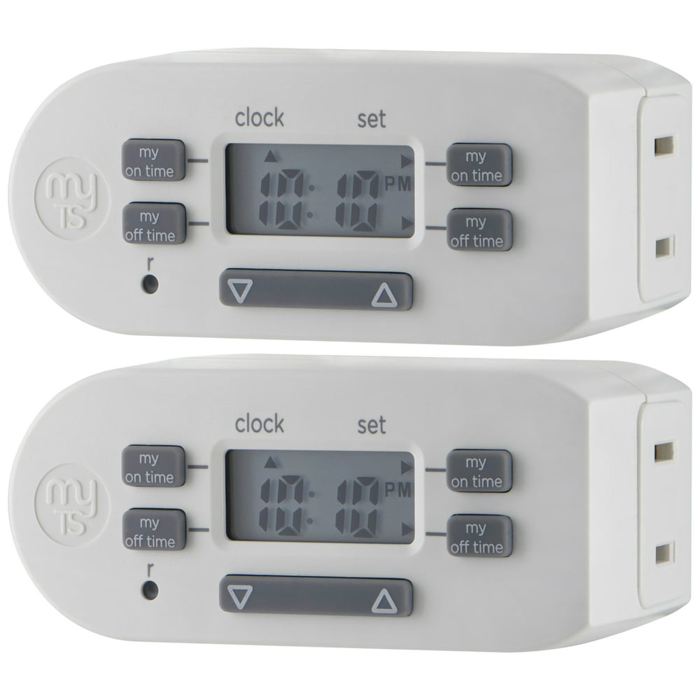 myTouchSmart Indoor PlugIn Digital Timers, Simple Setup, 2pack, 26745