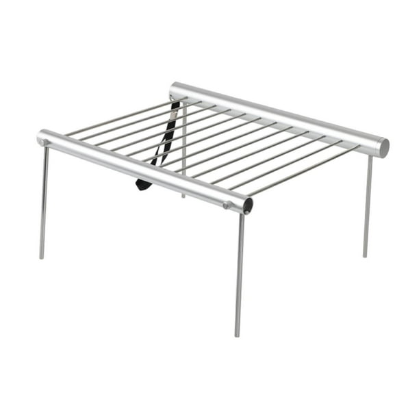 Rarilla de parrilla de fogata plegable, soporte multifuncional, de soporte para la olla de campamento, estante de cocina de campamento para acampar