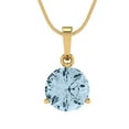 thumbnail image 3 of 2 ct Brilliant Round Cut Solitaire VVS1 Genuine Blue Natural Sky Blue Topaz Solid 14k Yellow Solid Gold Everyday Affordable Designer Necklace Pendant with 18" Solid Gold Chain by Clara Pucci, 3 of 6