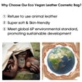 thumbnail image 3 of Bolsa de maquillaje Wandering Nature Travel Organizer de piel verde vegana, 3 of 7