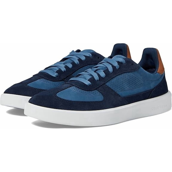 Cole Haan Men's Grand Crosscourt Modern Turf Sneakers, Navy Blazer/British Tan/Optic White, 8.5 M
