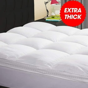 Extra Thick Mattress Topper Cooling Mattress Pad Cover Topper 400TC Cotton Pillow Top with 8-21Inch Deep Pocket