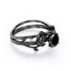 thumbnail image 4 of JeenMata Juego de Anillos de Boda con Diamantes Negros de 0,50 Quilates Creados en Laboratorio Juego de Anillos de Boda con Hojas y Enredaderas, Baño de Oro Negro de 18 K sobre Plata, 4 of 6