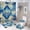 style-223, variant on Blue And White Squares, Triangles, And Diamonds 4 Pcs Shower Curtain Set with Non-Slip Rugs Toilet Lid Cover And Bath Mat Traditional Textures Waterproof Durable Bathroom Decor Shower