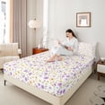 thumbnail image 4 of Homewish Cartoon Flowers Boy Girl Full Size Sheets 4-Piece,Spring Garden Floral Breathable Bed Sheets,Vintage Aesthetic Lightweight Sheet Sets,Ultra Soft Home Decor, 4 of 7