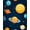 Navy Blue Multi, Pattern 11, variant on ODIKA 8'x10' Washable Area Rug Durable, Non-Slip Playroom Rocket Galaxy Motifs Science Theme Classroom Themed for Living Room, Under Sectional, Family