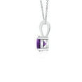 thumbnail image 2 of Angara Collier en Améthyste Naturelle - Pendentif Solitaire Rond en Améthyste avec Broches en Or Blanc 14K pour Femmes, 2 of 9