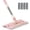 Pink, variant on Civeed Mop, Microfiber Mop, Flat with Stainless Steel Handle, Includes 4 Reusable Washable Pads, for Floor/Walls/Windows