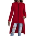 thumbnail image 3 of TARIENDY Women's Long Zip Up Hoodie High Low Hem Hooded Jackets Long Sleeve Casual Sweatshirt Coats Fashion Fall Sweatshirts Jacket Red L, 3 of 6