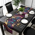 thumbnail image 3 of Yellow Purple Green Table Runner 36 Inches Long, Modern Geometric Abstract Kitchen Coffee Dining Table Decoration for Home Party Birthday Wedding Home Decor 13x36 Inches, 3 of 8