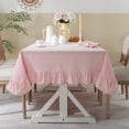 thumbnail image 6 of Farmhouses Washable Table Cover Flounces Trim Ruffled Tablecloth Multiple Sizes Home Cafe Decoration Cotton Fabric, 6 of 9