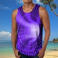 thumbnail image 3 of Men Summer Tank Top Fashion Casual Beach Seaside Gradient Printed O-Neck Sleeveless Vest Top Male Cool Camis Dailywear, 3 of 3