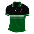 thumbnail image 2 of Men's American Flag Print Collared T-Shirt, Patriotic Button Down Collared Top, Independence Day 4th of July Graphic Tee for Men, Casual Short Sleeve T Shirt Green XXXL, 2 of 4