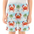 thumbnail image 2 of Crab Coconut Tree Pattern Athletic Shorts Breathable with Comfort Fit Drawstring Casual Sweatshorts X-Small, 2 of 9