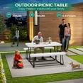 thumbnail image 5 of Fenbeli White Outdoor Picnic Table and Bench Set, Weather-Resistant Patio Dining Furniture for Garden, Backyard, Deck, 5 of 8