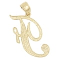 thumbnail image 5 of 10K Solid Real Yellow Gold Personalized Cursive F Initial Pendant Necklace, Available in Different Letters Charm with Diamond Cut Gifts for Her with 16" Gold Chain, 5 of 6