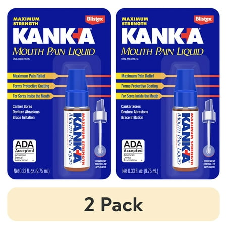 (2 pack) Kank-A Oral Pain Relief Liquid 1 Count 0.33 oz