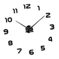 thumbnail image 2 of Simple Arte Moderno DIY Extraíble Fácil de Instalar DIY Acrílico 3D Superficie de Espejo de Pared Reloj Decorativo para Sala de Negro + Plata, 2 of 9
