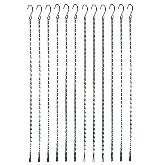 FLAMEEN Iron Hanging Chain,12pcs Plant Hanging Chains With Dual Hooks 58.5cm/23in With Bearing 3000g/6.6lbs For Garden Flower Suspension,Plant Hanging Chain