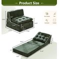 thumbnail image 2 of Sofá Cama Plegable Cómoda Tumbona de Piso Convertible con Cojín Extraíble Sofás para Espacios Pequeños Colchón Plegable para Sala de Estar Dormitorio u Oficina (Verde Chenilla, Grande), 2 of 4