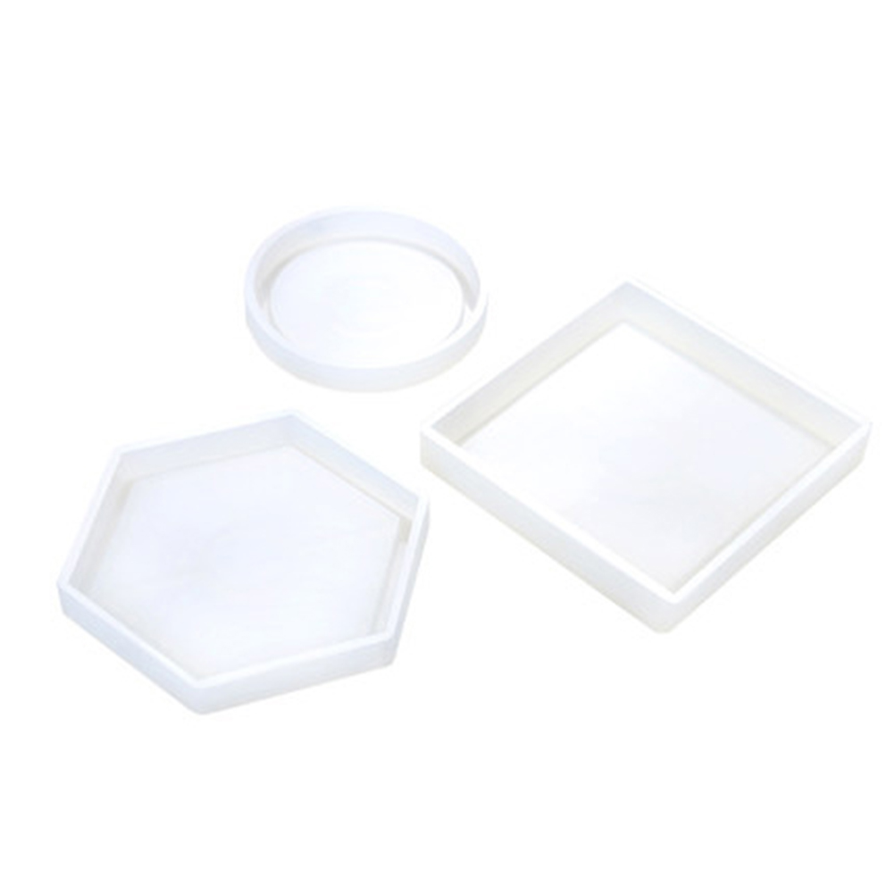 SPRING PARK Silicone Coaster Mold Square Round DIY Epoxy Resin Mould