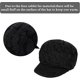 thumbnail image 4 of Gorros de lana para mujer - Gorro de invierno de punto con forro polar para mujer Gorro de lana de punto cálido Gorro de lana con visera y visera (negro), 4 of 4