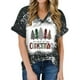 thumbnail image 1 of Pntutb Mujeres Summerchristmas Funny Letter Impreso Blusa Camisetas Casual Cuello en V Manga corta Camisetas tops Pntutb Pntutb-3909, 1 of 6