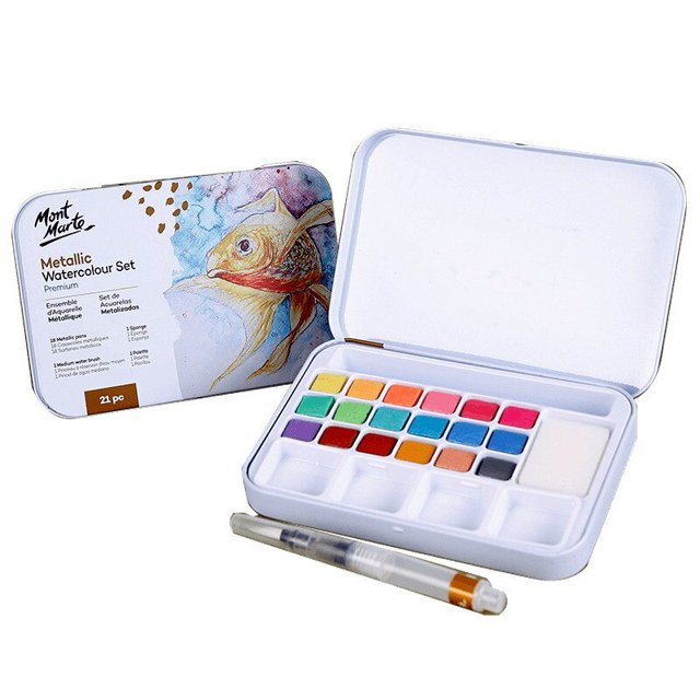 MONTMARTE Metallic Watercolor Paint Set Glitter Water Color Paint For Painting Art Supplies glitter paint He Qiyong unisex