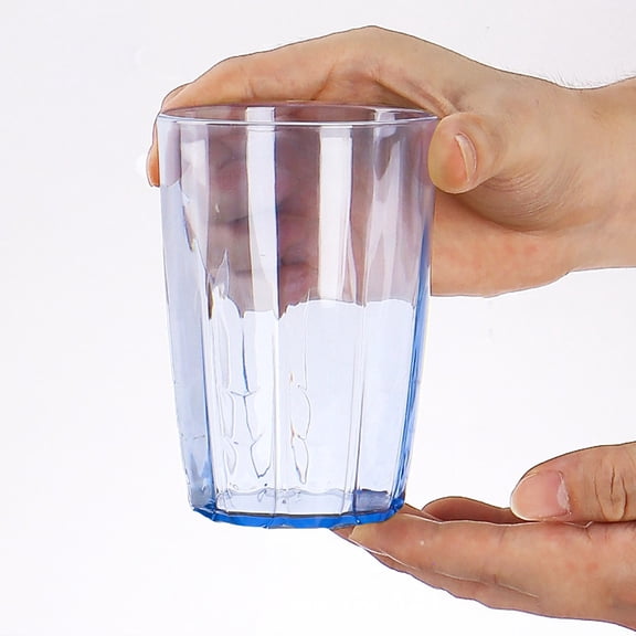 Plastic Drinking Cup,Iced Tea Cup,Stackable Plastic Drinkware,Plastic Beer Cup/Tea Cup/Beverage Cup,Stackable Design,For Restaurants And Household Drinking Use,2.44x4.53 inch(Blue*1)