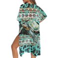 thumbnail image 5 of HELLHERO Loose Fit Bathing Suit Cover Up for Summer Polyester Lightweight Long Kimono Swimsuit Cover Up Turtle Print, 5 of 6