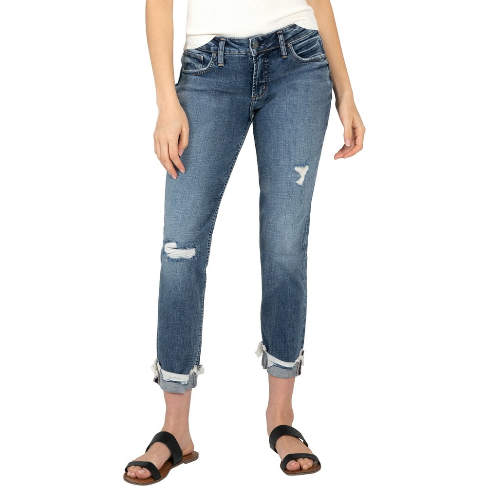 Silver Jeans - Silver Jeans Co. Women's Boyfriend Mid Rise Slim Leg ...