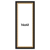 14x41 Frame Gold Real Wood Picture Frame Width 2.25 Inches | Interior Frame Depth 0.5 Inches |