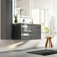 thumbnail image 2 of Eviva Joy 39"W x 18"D Gray Wall-mounted Bathroom Vanity with White Porcelain Integrated Sink Top, 2 of 7