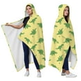 thumbnail image 2 of Wearable Blanket,BrightGreen Cartoon Dinosaurs Silhouettes Pattern Hooded Wearable Flannel Blanket for Adults & Teens,Winter Poncho Shawl Wrap Cape Cozy Anti-Pill,60"x80", 2 of 5