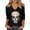 Black02, variant on Stralyhd Spooky Graphic 3/4 Sleeve Tops for Women V Neck Halloween Party T Shirts Night Club Tee Spooky Horror Print Top Hot Pink S