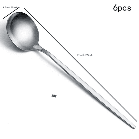 

6/12pcs Dinner Spoons Stainless Steel Spoons Dishwasher Safe Dessert Spoons Silverware For Restaurant