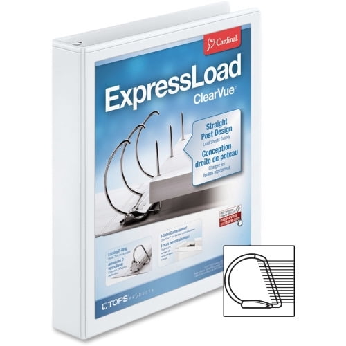 Cardinal ExpressLoad ClearVue Lock D-Ring Binder 1 1/2' Binder Capacity - Letter - 8 1/2' x 11' Sheet Size - 300 Sheet Capacity - 1 3/5' Spine Width - 3 x D-Ring Fastener(s) - 2 Inside Front & Back Po