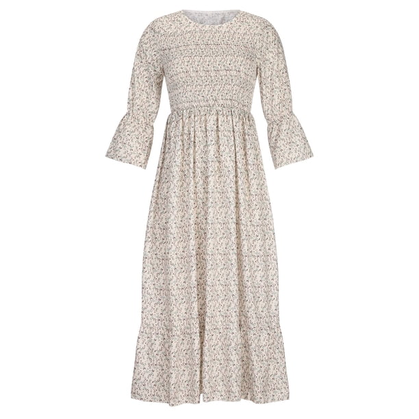 white christmas dresses Floral Off Shoulder Ruffled Chiffon Long Dress – DUNTERY UK