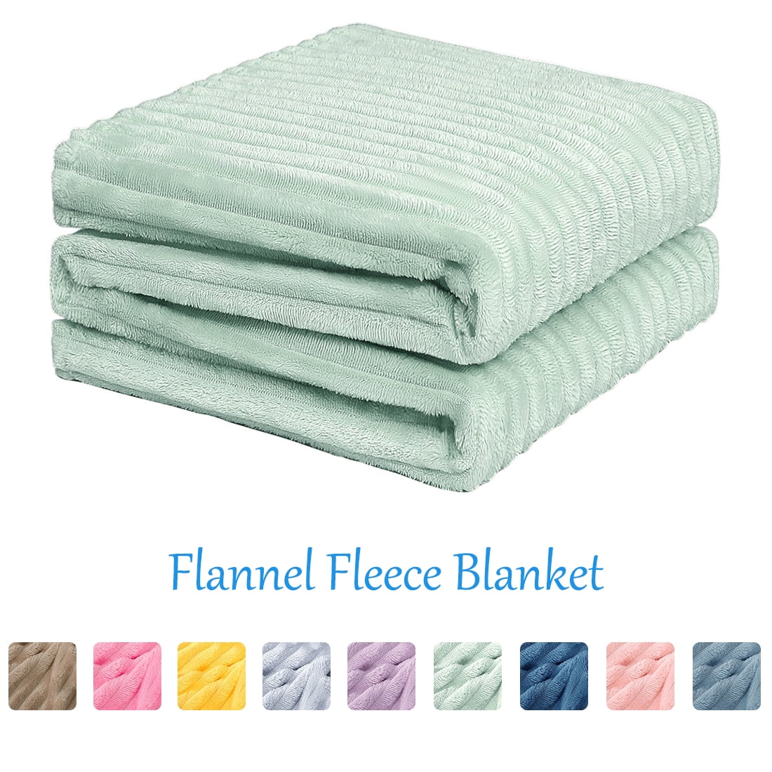 Luxury Soft Flannel Fleece Throw Blanket for Couch Bed Mint Green 70" x 78"